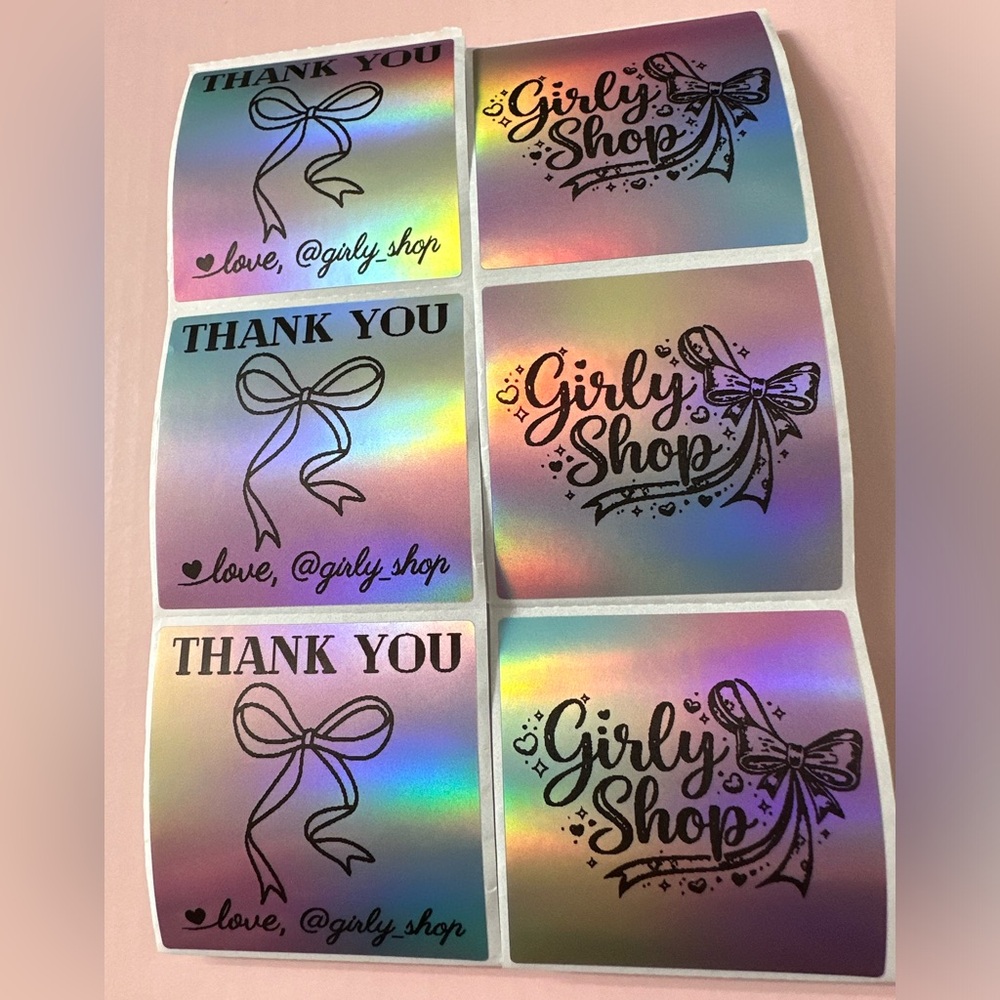 50 ct. Unicorn Holographic Square Custom 2” Stickers